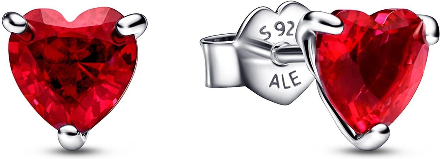 Pandora 292549C01 Damskie kolczyki sztyfty czerwone serca - Ceny i