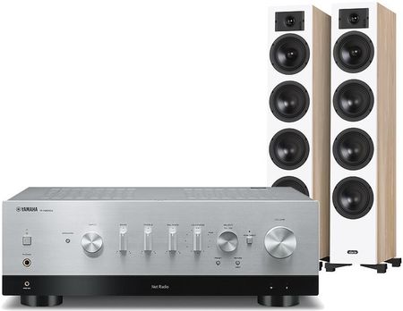 Yamaha MusicCast R-N800A Srebrny + Diva 6 Dąb