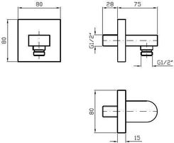 Zdjęcie Zucchetti Przyłącze kątowe 1/2" x 1/2" Pan+ Z93808.C3 - Tykocin