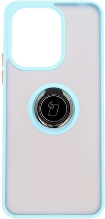 Bizon Etui Z Uchwytem Na Palec Case Hybrid Ring Do Xiaomi Redmi 13 4G Przydymione Jasnoniebieską Ramką - zdjęcie 2
