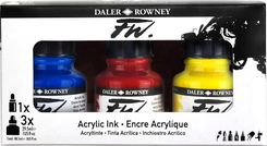 Daler Rowney Fw Cardboard Box Starter Set Zestaw Tuszy Akrylowych 3X29,5Ml