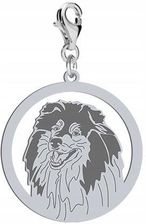 Mejk Jewellery Charms Srebrny z Owczarek Szkocki Długowłosy 925 Karabińczyk DEDYKACJA