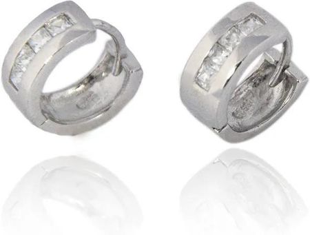 Kolczyki Srebro 925 rodowane z cyrkoniami 5x12 mm Waga: 3.10 g KOL014