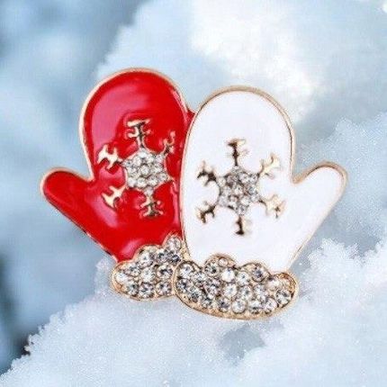 Broszka Rękawiczki Crystal Christmas - zdjęcie 3