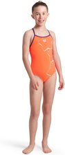 Zdjęcie Arena Strój Kąpielowy Dziewczęcy Star Graphic Swimsuit Lightdrop Back Pomarańczowe - Gdynia