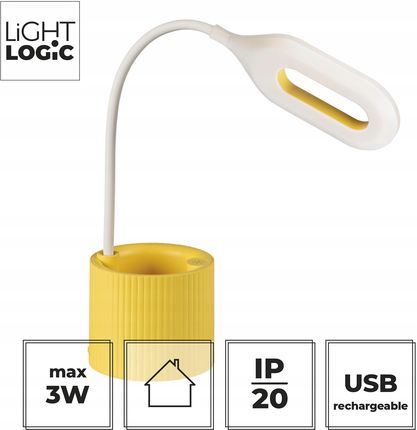 Lampka Biurkowa Dla Dzieci Led Ll Lanki Dim Cct Yl Żółta Usb Lampa Stołowa - zdjęcie 2