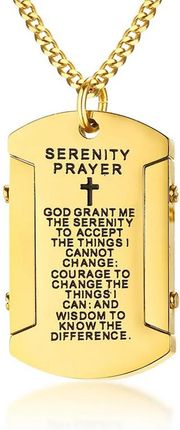 Steelova Złota Zawieszka Nieśmiertelnik Żłobiona Modlitwa o Spokój