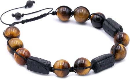 Brazi Druse Jewelry Bransoletka Tygrysie Oko I Bryłki Turmalin Sznurek