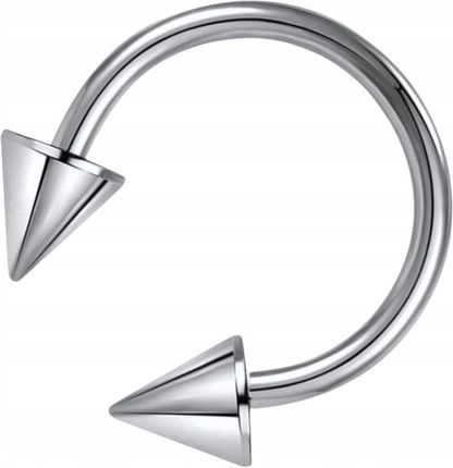 Bizu Kolczyk Piercing Podkowa z dwoma stożkami Septum Lobe Daith Tytan 1,2/10/3 - zdjęcie 6