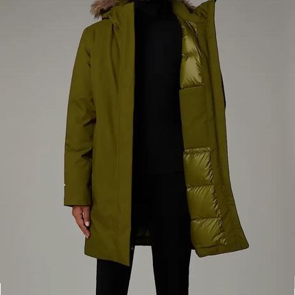 Damska Parka Puchowa The North Face W Arctic Parka - Forest Olive - zdjęcie 3