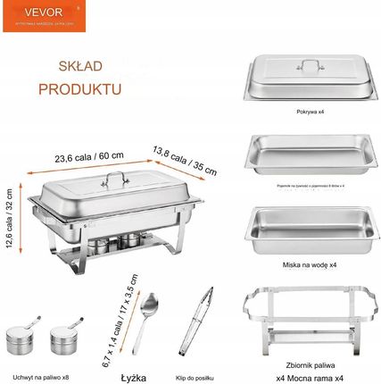 Vevor Podgrzewacz Bufetowy Elektryczny Bemar 4X7,5L - zdjęcie 5