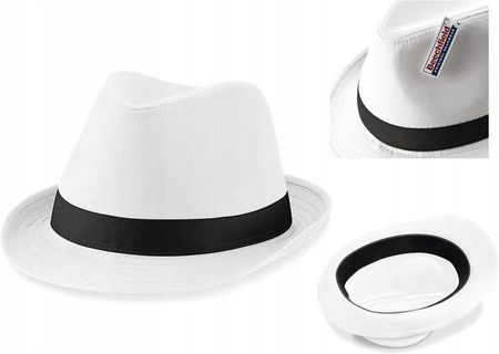 BIAŁY KAPELUSZ GANGSTERSKI FEDORA MĘSKI L/XL