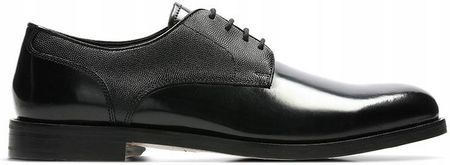 Półbuty męskie eleganckie Clarks Coling Walk czarne skórzane 40