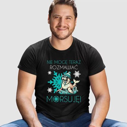 Nie mogę teraz rozmawiać - morsuję! - męska koszulka na prezent - zdjęcie 2