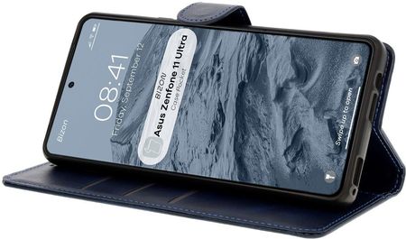 Bizon Etui Z Klapką Case Pocket Do Asus Zenfone 11 Ultra Granatowe - zdjęcie 4