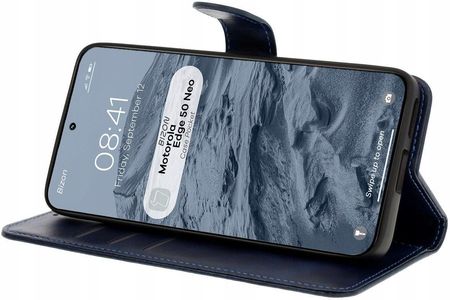 Bizon Etui Z Klapką Case Pocket Do Motorola Edge 50 Neo Granatowe - zdjęcie 6