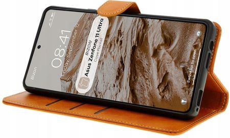 Bizon Etui Z Klapką Case Pocket Do Asus Zenfone 11 Ultra Brązowe - zdjęcie 2