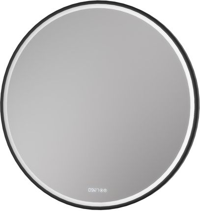 Bernstein Lustro LED Podgrzewane 8232-2.0 Okrągłe Regulacja, Zegar Rama Czarna 100cm