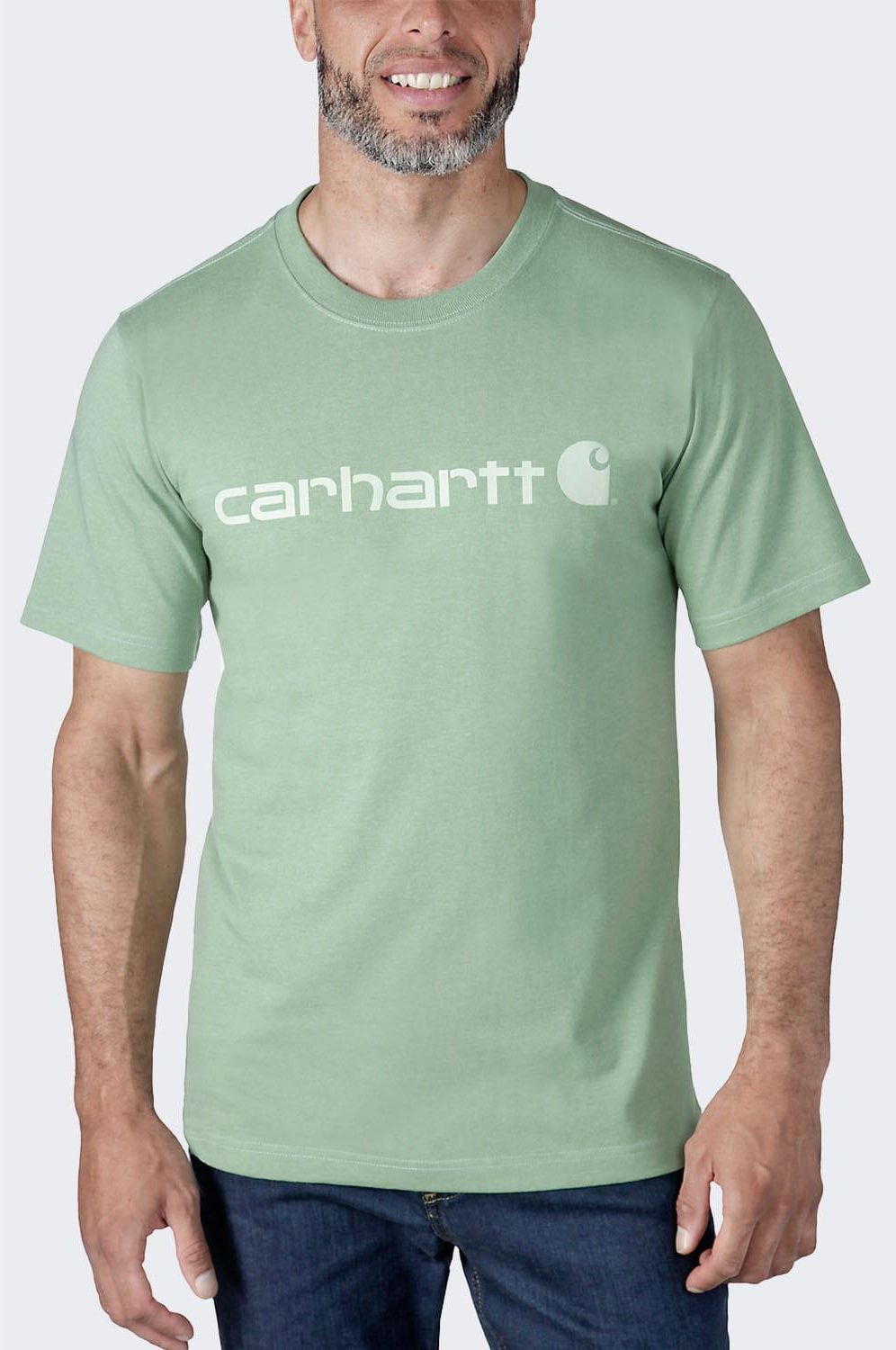 Carhartt T-Shirt Uomo A Maniche Corte, Vestibilità Ampia, Jersey Di Cotone Pesante, Colore Loden Frost Heather, 3XL