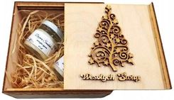 Zestaw Prezentowy na Święta – Świeczki Sojowe i Eko Opakowanie Drewniane 3D