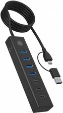 Zdjęcie Icy Box Hub IB-HUB1737-C3 7-Port USB 3.2 Gen 1 Hub, 3x USB Type-C., 4x USB Type-A (IBHUB1737C3) - Brzesko