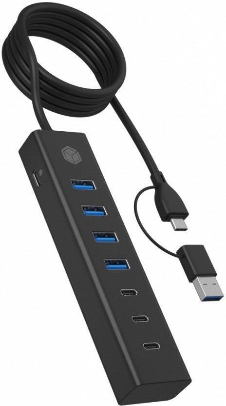 Zdjęcie Icy Box Hub IB-HUB1737-C3 7-Port USB 3.2 Gen 1 Hub, 3x USB Type-C., 4x USB Type-A (IBHUB1737C3) - Brzesko