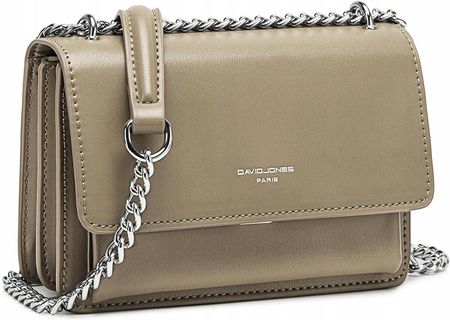 DAVID JONES Damska Torebka Na Ramię Skórzana Beżowa Modna