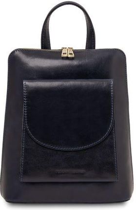 Tuscany Leather Paris - mały skórzany plecak dla kobiet, kolor niebieski TL142410