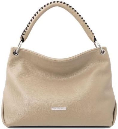 Tuscany Leather TL Bag - skórzana torba typu bucket, kolor jasny taupe TL142087