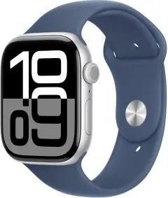 Zdjęcie Produkt z Outletu: Apple Watch Series 10 Gps 46Mm Z Aluminium Srebrny Pasek Sportowy Denim M/L - Gniewkowo
