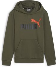 Zdjęcie Puma Młodzieżowa Bluza Z Kapturem I Dużym Dwukolorowym Logo Essentials+ Zielone - Podkowa Leśna