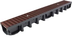 Domelo Odwodnienie Liniowe B125 Krata Brąz Grid Pvc 1000X98X131Mm Do 12,5 Tony (17841)