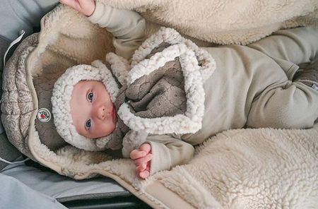 Lodger Dwuwarstwowa zimowa czapeczka z polaru brązowa Fleece Buffalo 1-2 l - zdjęcie 5