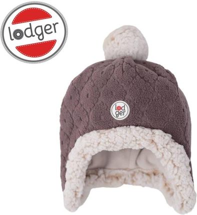 Lodger Dwuwarstwowa zimowa czapeczka z polaru wrzosowa Fleece Mauve 3-6 m