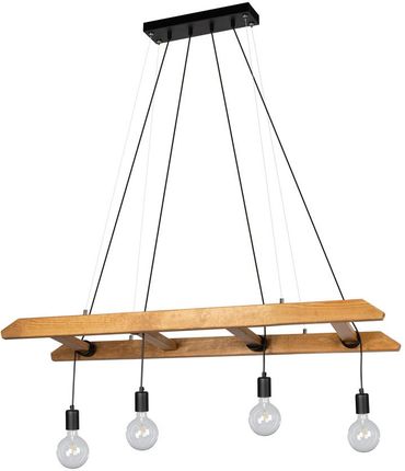 Spot-Light Wisząca Eskalo 4Xe27 Max.60W Bejcowana Sosna Brązowa/Czarny Metal/Czarny Kabel Pcv (76239)