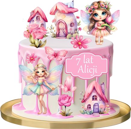 Waferspremium Wydruk Cukrowy Wróżka Księzniczki Tabliczka Z Tekstem Dekoracja Na Tort