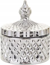 Zdjęcie Art-Pol Szklany pojemnik dekoracyjny na waciki srebrny 10x8,5x8,5 - Koniecpol