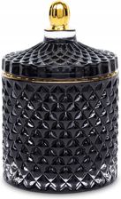 Zdjęcie Art-Pol Szklany pojemnik dekoracyjny na waciki czarno złoty 13x8,5x8,5 - Bytom