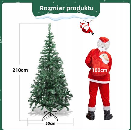 Aigostar Choinka Sztuczna Jak Żywa Sosna Świerk Jodła Gęsta Z Stojak 210cm - zdjęcie 4