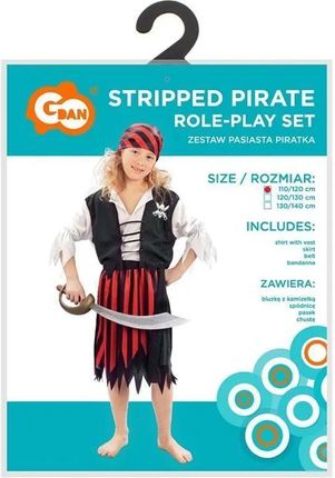 Godan Strój Dla Dzieci Pasiasta Piratka Rozm 130/140Cm