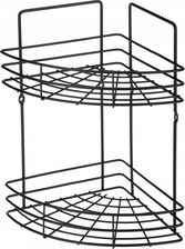 Zdjęcie Galicja Półka Pod Prysznic Na Kosmetyki Narożna Wisząca Czarna 2-Poziom - Łapy