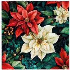 Zdjęcie Serwetki 33X33Cm Poinsettia On Black 20szt. - Szydłów