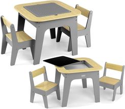 Zdjęcie Milly Mally Zestaw Mebli Olaf Blocks - Stolik I Dwa Krzesełka Dark Grey - Czchów