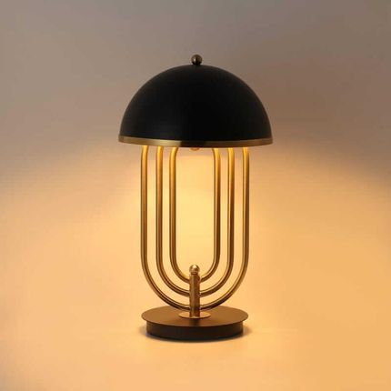 Abruzzo Bankierki Lampa Biurkowa Czarny Złoty Abrmonza - zdjęcie 3