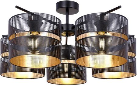 Okazała lampa sufitowa w kolorze czerni i złota K-5503 z serii MALAVI