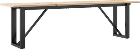 Zakito Solidny Stolik Kawowy Z Litego Drewna Sosnowego I Żeliwa Rustykalny 160X40X45Cm (Z3282668)