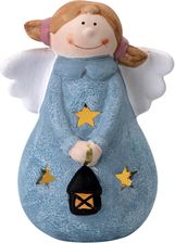 Zdjęcie Dekor Pap Figurka Ozdobna Świecąca Aniołek Niebieski 19cm - Kowal