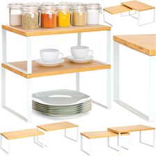 Zdjęcie Zestaw 2 półek bambusowych GINGER Biały Craft - Szklarska Poręba