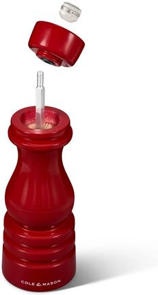 Cole & Mason Zestaw młynków do soli i pieprzu London czerwony połysk 18 cm - zdjęcie 5