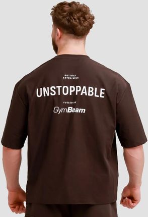 GymBeam T-Shirt Oversized Unstoppable Brown - zdjęcie 2